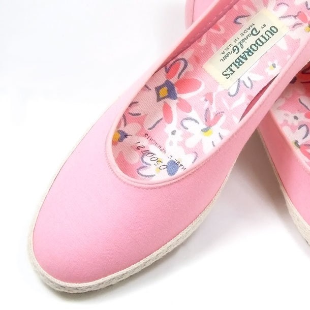 Vintage Pink Shoes Espadrilles Wedge Heel Daniel Green Outdorables