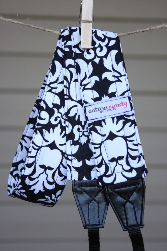 Black Damask Camera Strap
