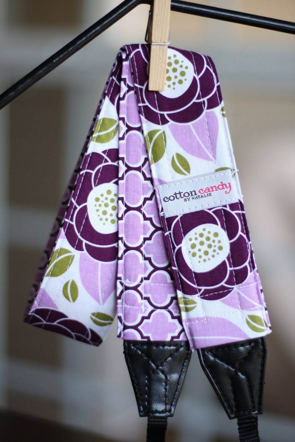 Lilac Bloom Reversible Camera Strap