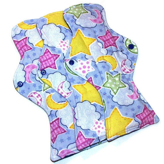 3 piece Extra long Overnight Flow CUSTOM Set - Cloth Menstrual Pads - PUL or fleece waterproofing