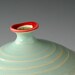 Bud Vase, Stem Vase, Turquoise with Red lip