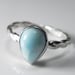 Larimar Ring - Larimar Stackable Ring - Stacking Ring - Unique Larimar Jewelry - Sky Blue, Aqua Blue, Ocean Inspired