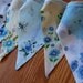 Vintage Blue Floral Heirloom Handkerchief Banner