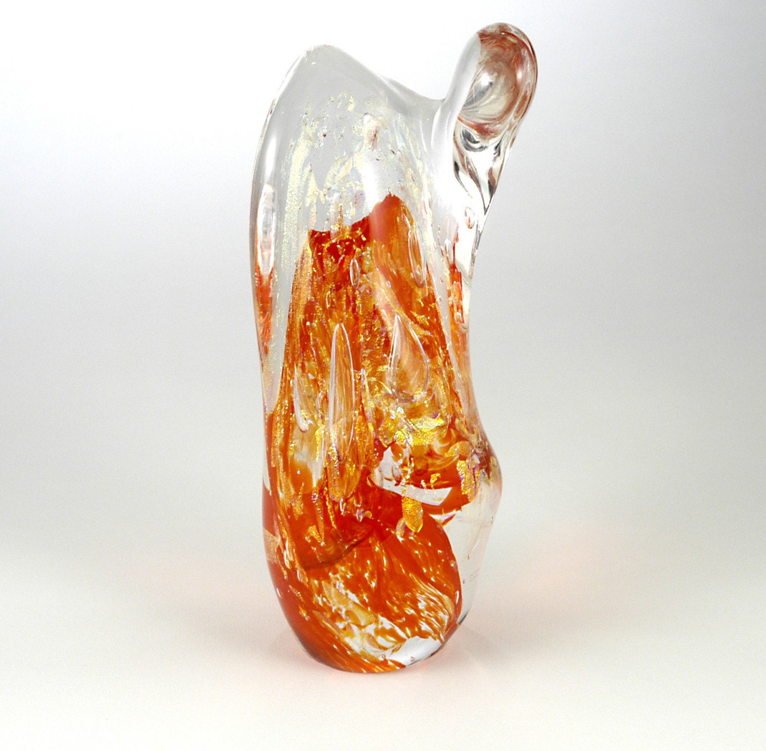 Hand Blown Tall Glass Paperweight