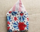 Pink Candy House brooch in Vintage Fabric -boho chic gift under 20