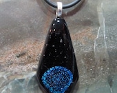 Fused Glass Pendant: Blue Pendulum