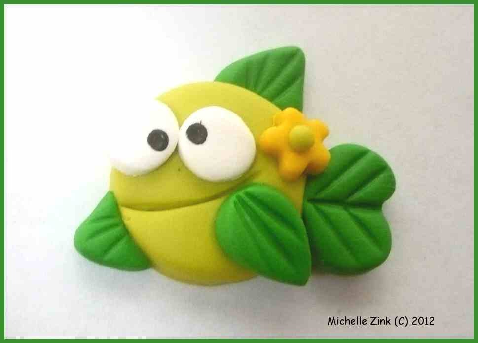 New Polymer Clay Bow Center Embellishment Green Fish