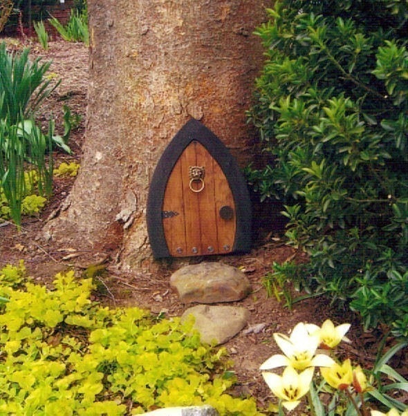 Gnome doors, Fairy Doors, Faerie Doors, Elf Doors, 12 inch, lion knocker.