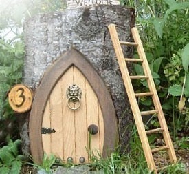 Gnome doors, Fairy Doors, Faerie Doors, Elf Doors, 12 inch, lion knocker.