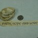One yard Imprinted cotton trim FAITH HOPE and LOVE / grubby shabby tea stained / great for crafting and card making