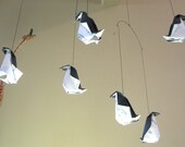 Musical Origami Penguin Mobile