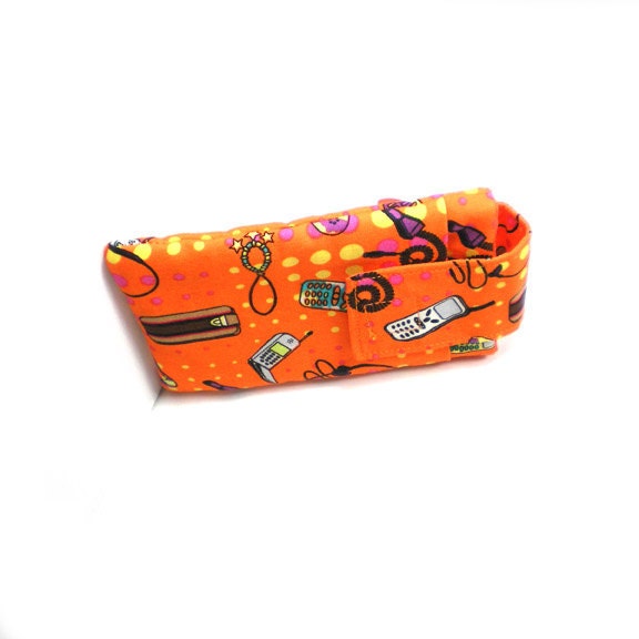 Cell Phone Gadget Case With Flap Smartphone iPhone Droid Blackberry Cell phones on Orange