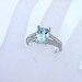 Natural AAAA Blue Aquamarine 9x7mm 1.91 Carat set in 14K white gold diamond (.30ct) Engagement ring.0702