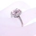 2.69 Carat 10 X 8mm. Natural Pink Morganite set in a 14k White gold ring with diamonds (.30ct) Ring 0818