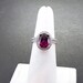 AAA  2.97 Carat 10x8mm Natural Raspberry Rhodolite Garnet set in 14K White gold diamond bridal set(.50ct) 0967 B108