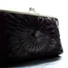 Black Satin Button Clutch - Size Large - Ready To Ship