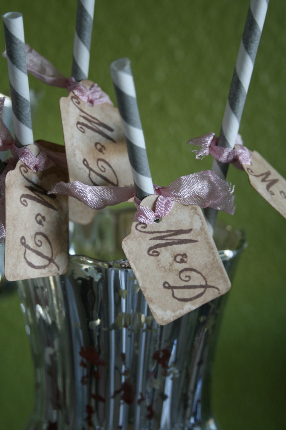 Paper Straws -CARNIVAL STRAWS - Custom Monogram - Wedding, Party, Shower - Set of 50