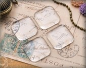 48 Puffy Style Earring Size Square Glass Cabochon Shapes - Small Glass Tiles