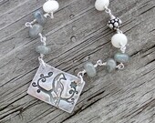 Fine Silver Pendant Wire Wrapped Gemstone Sterling Silver Necklace