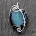 Teal Dragon Vein Fire Agate Wire Wrapped Pendant - As Featured in the GBK MTV Movie Award Gift Lounge Celebrity Swag Bags