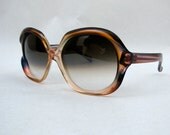 Vintage 70s Italian Ombre sunglasses frames huge bug eye glasses Super Mod High Fashion Shades
