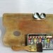 vintage 1940s artist's wooden palette with sable brush and paints instant collection
