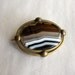 Antique Victorian Agate pin - Chocolate and Caramel stripes Scottish banded stone