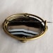 Antique Victorian Agate pin - Chocolate and Caramel stripes Scottish banded stone