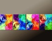 4PC Abstract Fine Art Print Set  44" Rainbow Contemporary Modern Art  by Destiny Womack  - dWo - Expressions