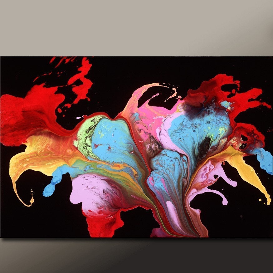 Abstract Art Print 24" Matted Contemporary Abstract Art by Destiny Womack - BLISS - dWo