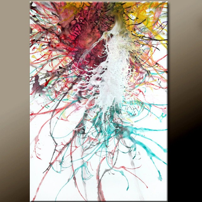 Abstract Art Painting on Canvas 36x24 Original Modern Contemporary Art by Destiny Womack - dWo - Unleashed Emotion