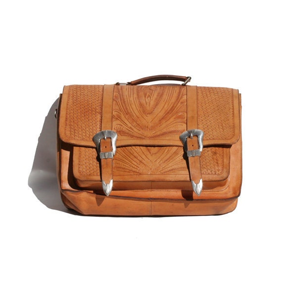 hand tooled briefcase