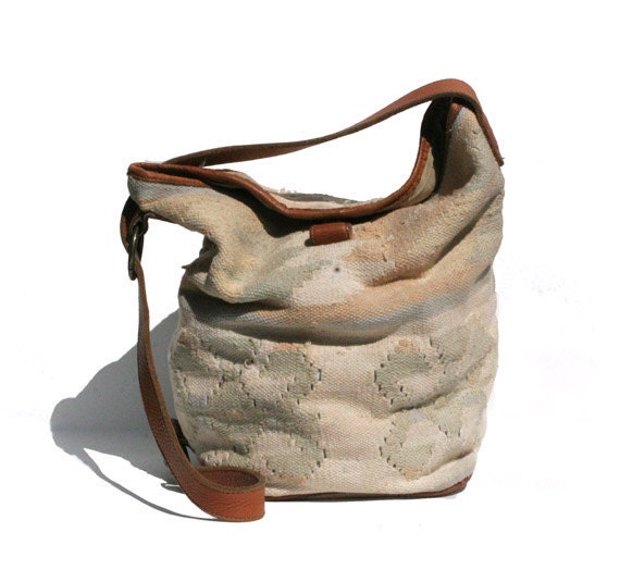 Multi Color Kilim & Leather Sling Backpack Bag