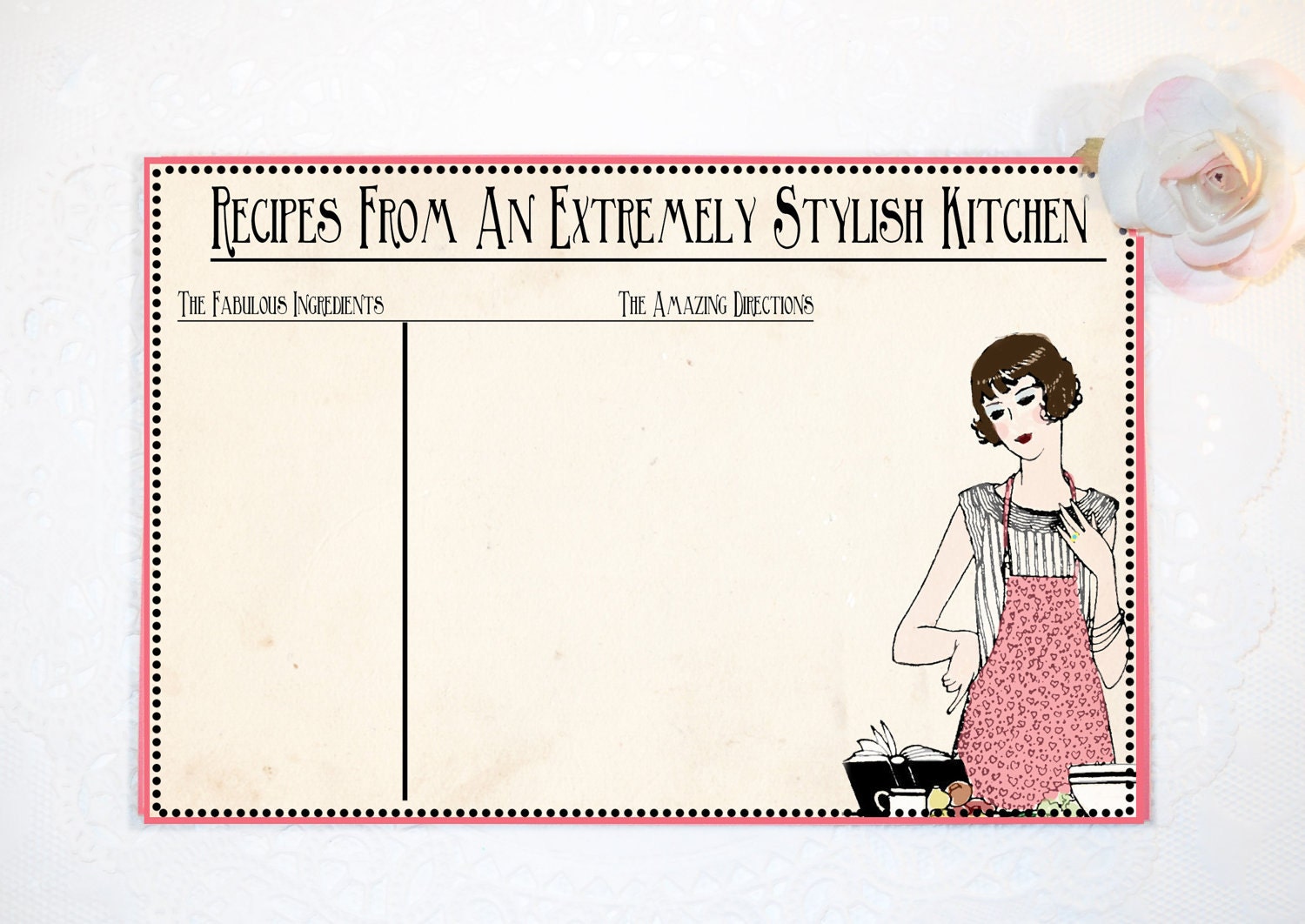 Fun Recipe Cards Bridal Bridesmaid Gift Shabby Fun Retro Vogue Recipe Cards