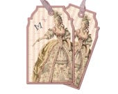 Marie Antoinette Tags Romantic Paris Gift Tags French Paris Pink Butterflies