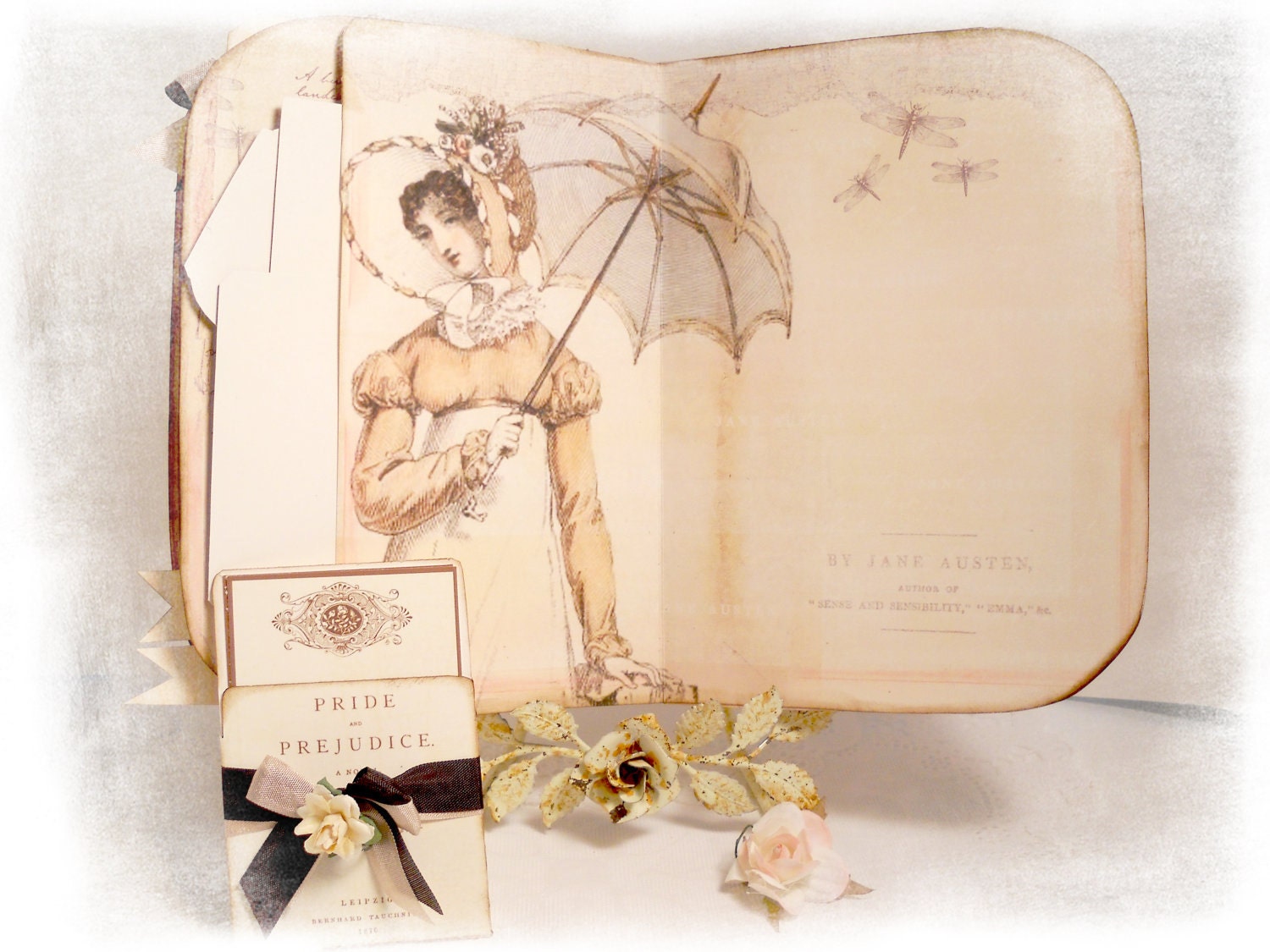 Jane Austen Journal,  Pride and Prejudice,  Handmade Paper  Art  Journal,  Regency, Literature, Jane Austen Diary