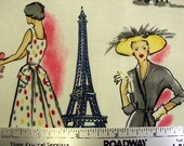 Retro Miller SPRINGTIME IN PARIS France Quilt Fabric by the Yard