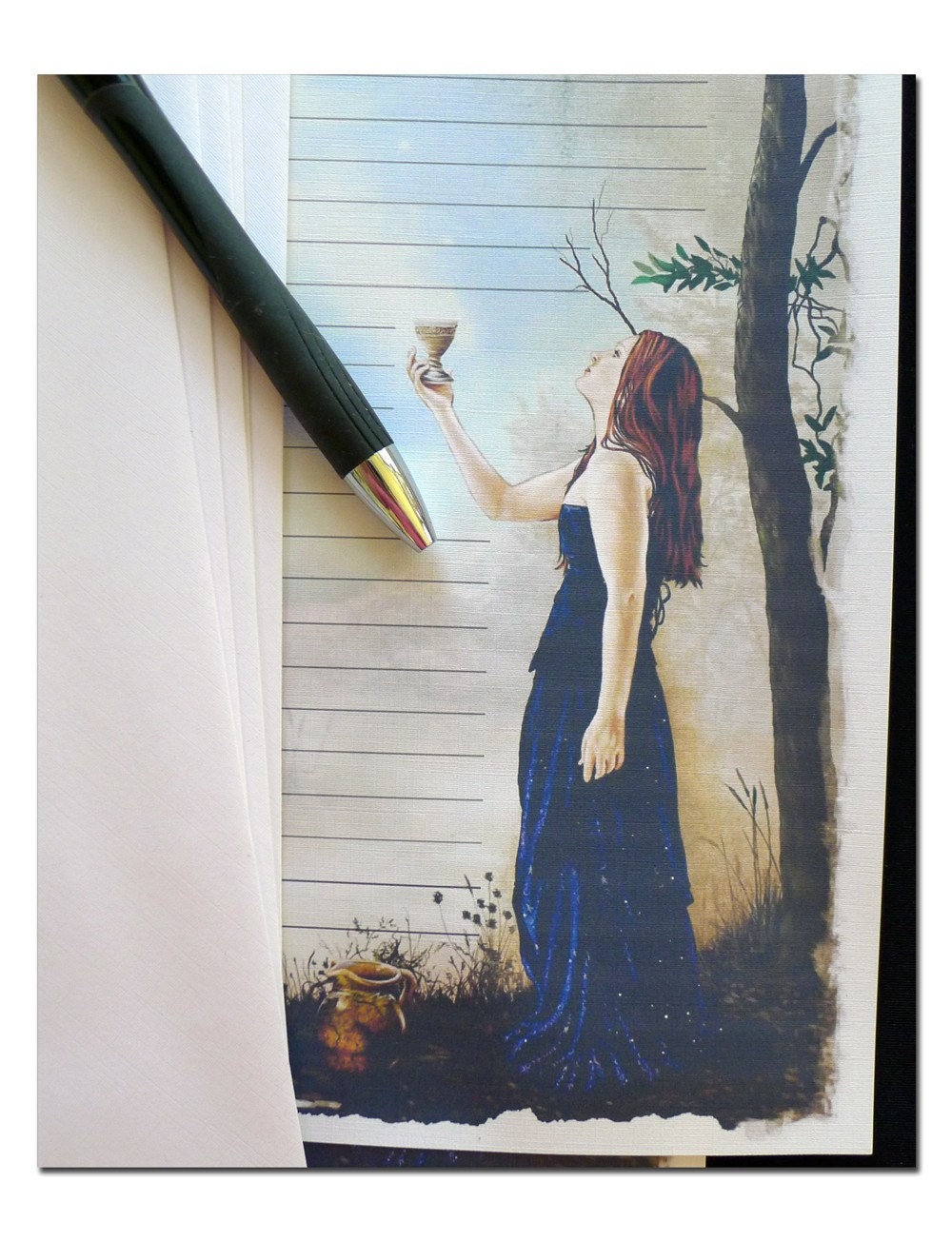 ENCHANTING MOON Stationary Paper Set with Envelopes