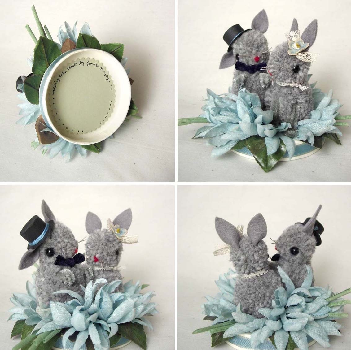 NEW YEARS SALE- Bunny Wedding Cake Topper