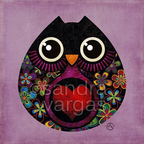 Owl's Hatch 8 x 8 inches Print Digital Illustration