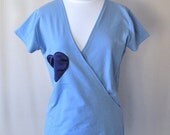 Sky Blue Sweatshirt Lounge Wear with Big Heart