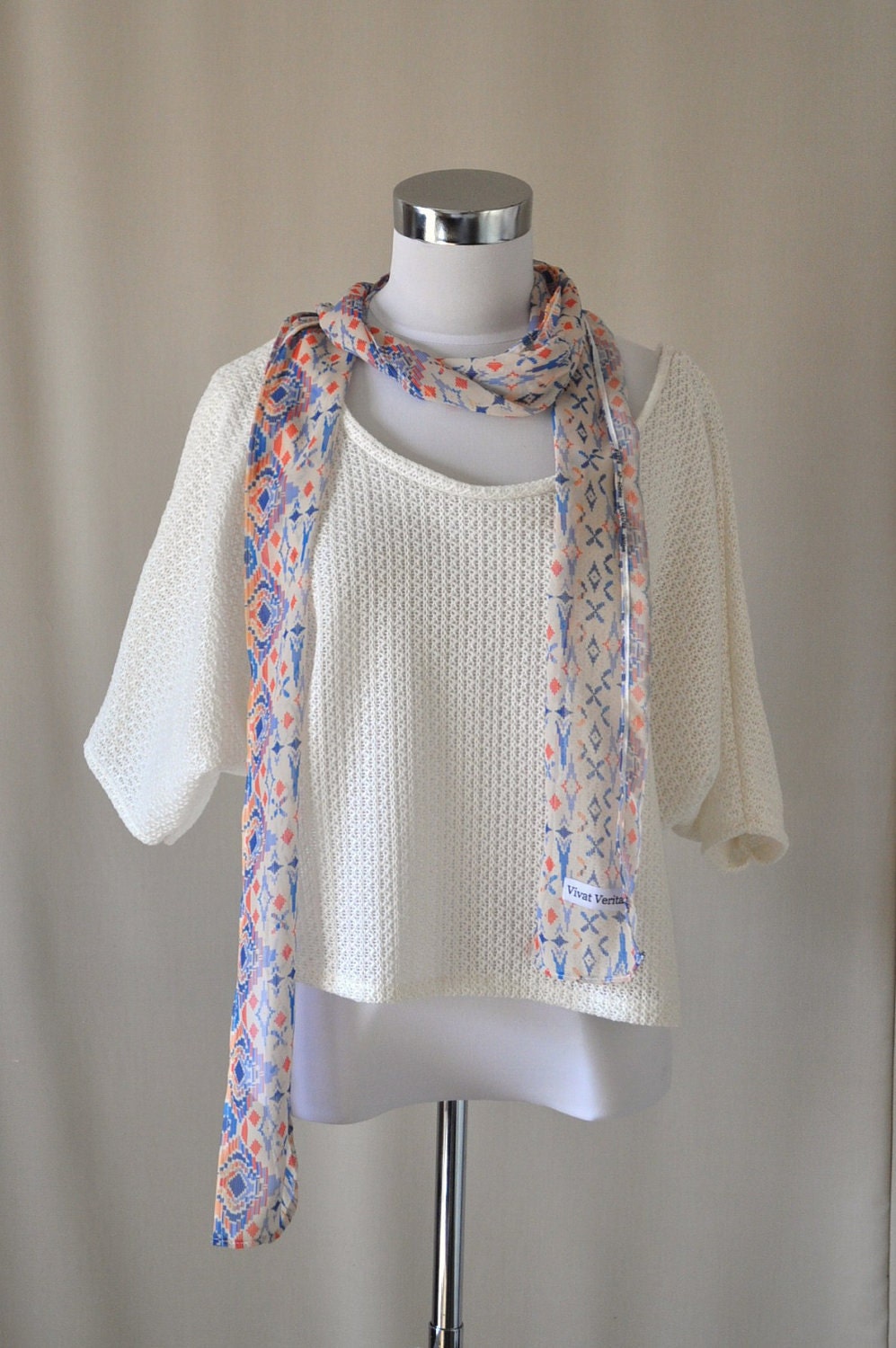 BLACK FRIDAY SALE Cream Color Bat Sleeve Knit Top