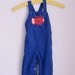 Vintage Healthtex blue corduroy overalls with space ship 12 months