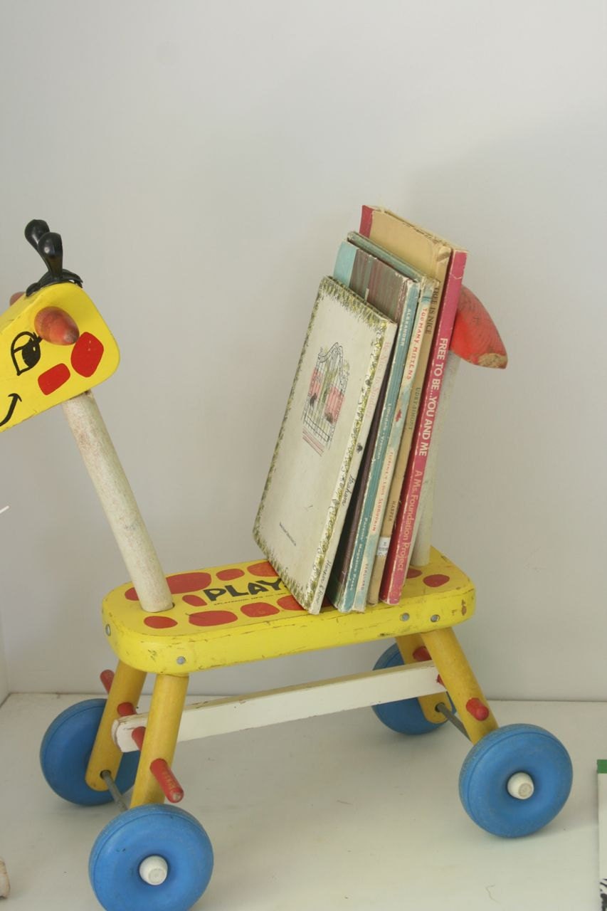 VTG Playskool wooden ride on giraffe 1966