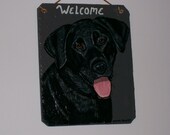 Black Lab Welcome Slate