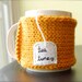 Personalized Tea Mug Cozy Knitted Pumpkin Orange Cup Cozy