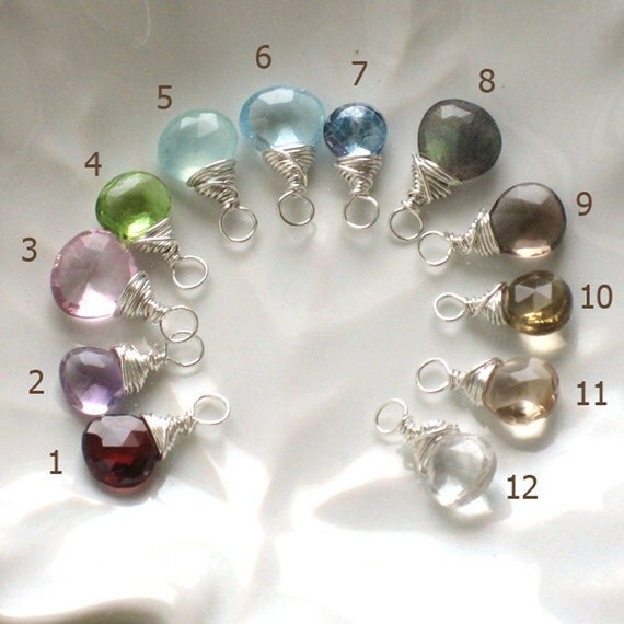 Bridesmaids Gift Set, 3 Coin Pearl Drop & Gemstone Necklaces, Sterling Silver,Pearl, Personalized Jewelry, Custom Color, wedding party