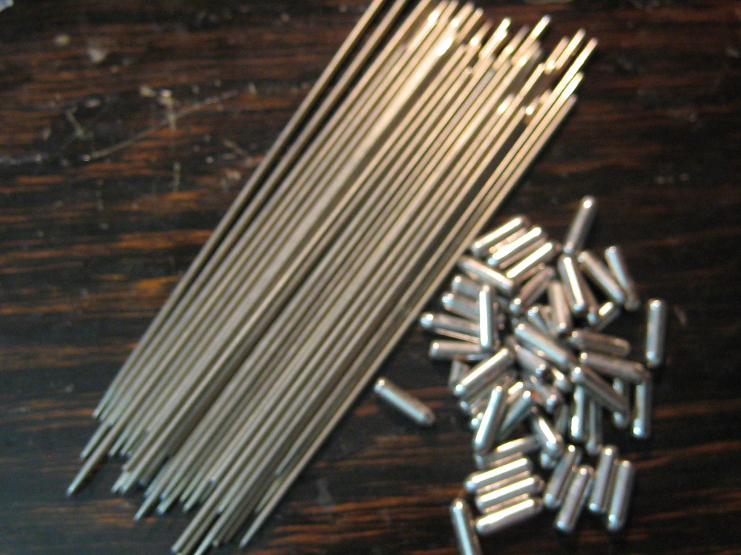 3 inch stick pins and end caps by bluegrey on Etsy