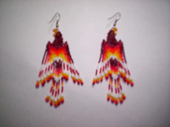 Brick Stitch Fire Bird/Phoenix Seed Beading by wolfdendezigns38