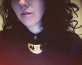 The Hare. Brass Crescent Bib Necklace